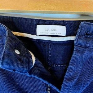 OAK + FORT Straight Leg Chinos. Navy Blue. Large. Never Worn